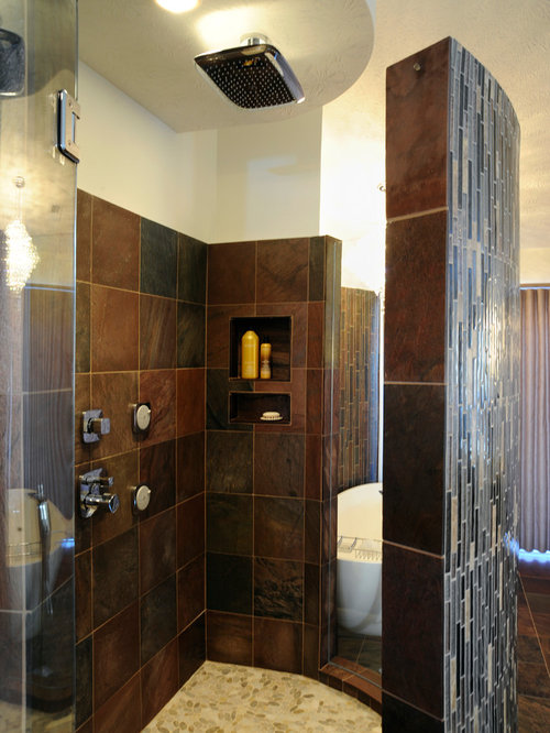 Slate Tile Shower Home Design Ideas, Pictures, Remodel and Decor