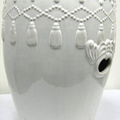 Hanging Tassels White Garden Ceramic Stool by Overstock
