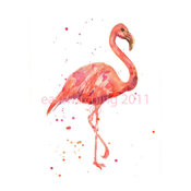 Flamingo Print by Eastwitching