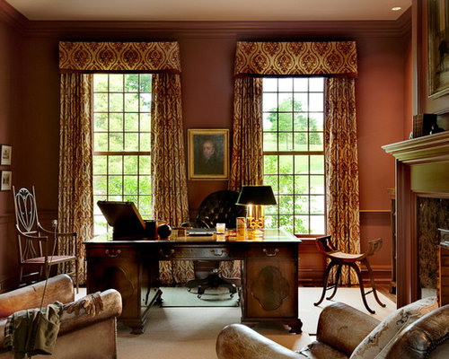 Stone Buttress Wall Home Office Design Ideas, Renovations & Photos ...
