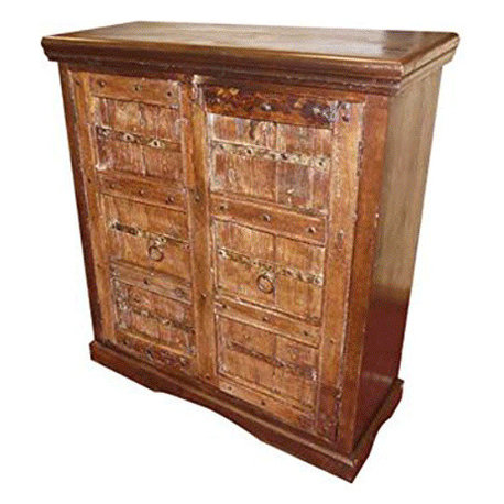 Mogul Interior - Antique Doors rustic teak Wood Sideboard Furniture Console Cabinet - Buffets And Sideboards