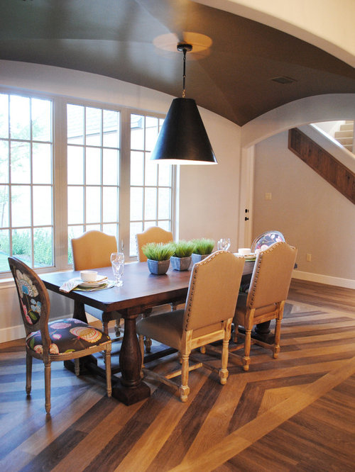 Eclectic Dining Room Design Ideas, Renovations & Photos with Vinyl Flooring