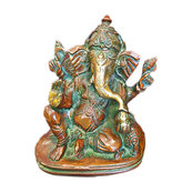 Mogul Interior - Ganesha Spiritual Statue Ganesh Brass Sculpture - Decorative Objects And Figurines