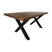 GDF Studio Cytheria Outdoor Brown Walnut Lightweight Concrete Dining Table