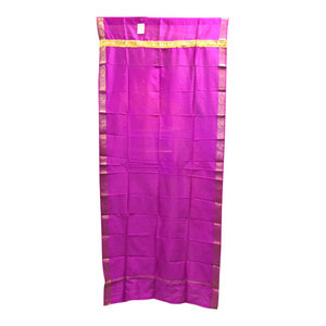 Mogulinterior - Brocade Silk Saree Drapes Curtain, Fuchsia Pink - Brocade SARI Silk