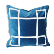Dark Aqua Velvet Regency PIllow