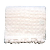 White Pom Pom Throw