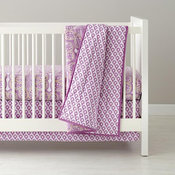 Mosaic Paisley Crib Bedding, Lavender
