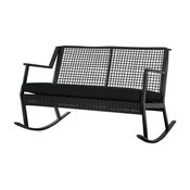 Real Flame Calvin Aluminum Patio Rocker Bench in Black