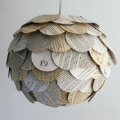 Artichoke Mixed Book Page Pendant Light by Zipper 8 Lighting