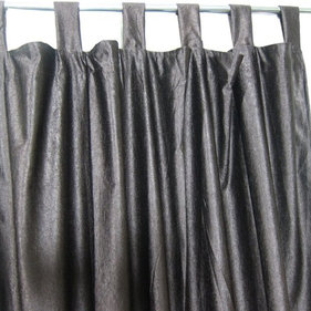 Mogul Interior - Consigned Coffee Brown Tab Top Indian Sari Curtain / Drape / Panel- Pair Window - Our Sari curtains actually gives a great impact to get the luxurious look of a room design.