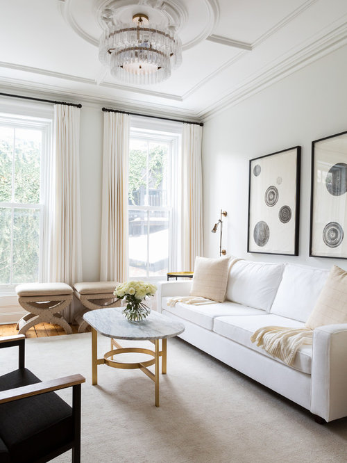 Cream White Living Room Design Ideas, Renovations & Photos