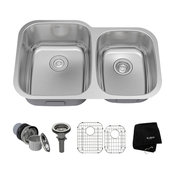 KRAUS 32" Undermount 60/40 Kitchen Sink 16G Stainless Steel With Accessories