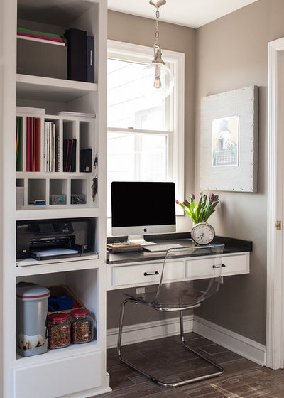 Transitional Home Office & Library by Cory Connor Designs