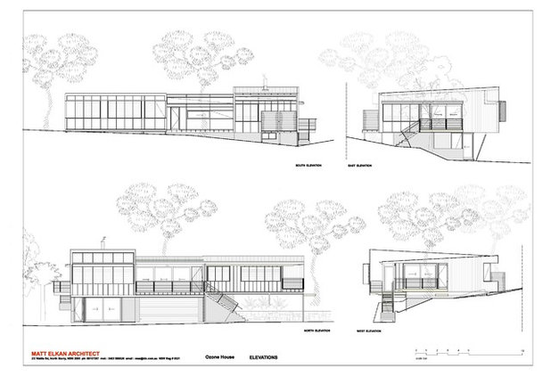 Contemporary Exterior Elevation by Matt  Elkan Architect