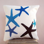 Blue Accent Starfish Pillow