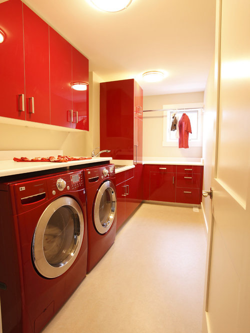Red Washer Dryer Home Design Ideas, Pictures, Remodel and Decor