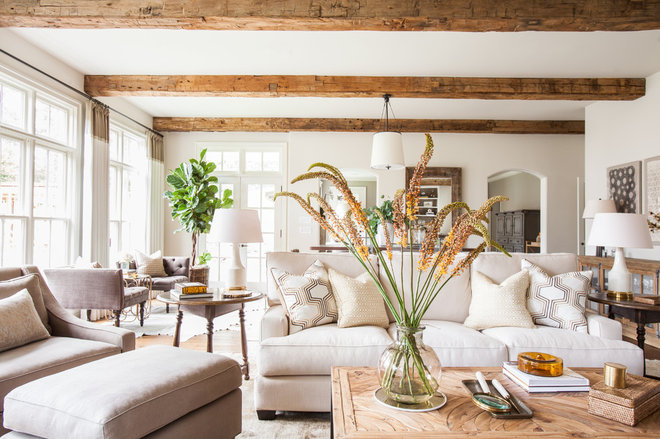 Transitional Living Room by Marie Flanigan Interiors