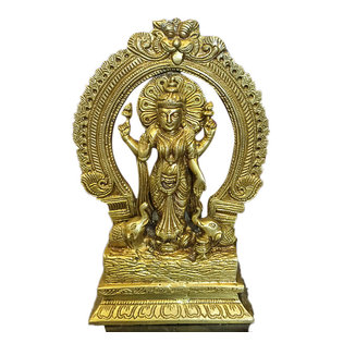 Mogulinterior - Lakshmi with Elephants Brass Sculpture Indian Figurines Yoga Gift of Abundance - Lakshmi the wife of vishnu is revered as the goddess of beauty good fortune and prosperity.