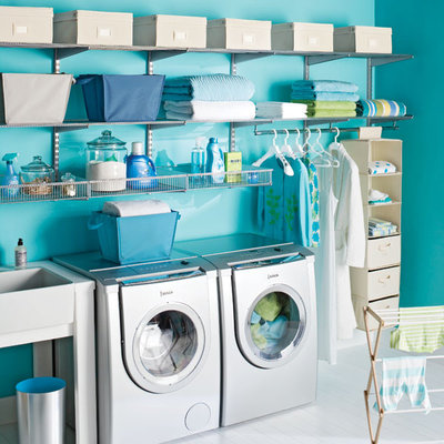 Contemporary Utility Room The Container Store > Platinum elfa Laundry center