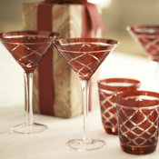Red Cut Glassware