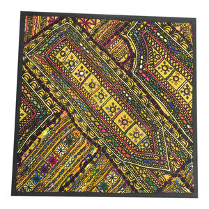 Mogul Interior - Indian Patchwork Banjara Sequin Work Yellow Pillow Sham, 18"x18" - Square Patchwork Sari tapestries are handmade from Kutch embroidered saris and Zardozi patches and are beautifully exotic creations.