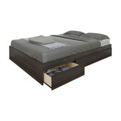 Nexera Atom 54 Reversible Storage Bed in Ebony
