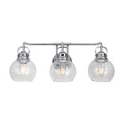 Shirley Metal, Bubbled Glass Vanity Light, Chrome, 24"