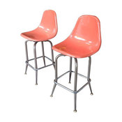 Eames Style Fiberglass Counter Stools - A Pair - $1,200 Est. Retail - $500 on Ch