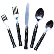 Flatware, Lacquer Black Bamboo