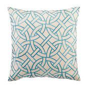 DL Rhein Circle Link Turquoise Embroidered Pillow
