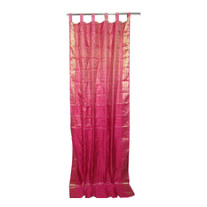 Mogul Interior - India Sari Curtains Window Panels Pink Brocade Silk Saree Indian Drapes, Morroca - Brocade SARI Silk blends