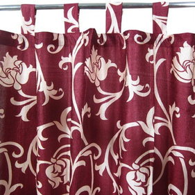 Mogul Interior - Sari Curtains Designer Printed Tab Top Saree Drapes Window Panels- Pair, 48"x96" - Our Sari curtains actually gives a great impact to get the luxurious look of a room design.