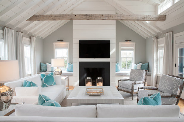 Beach Style Living Room by Carolyn Thayer interiors