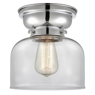 Aditi Large Bell 1 Light Flush Mount Polished Chrome Clear Glass