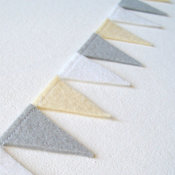 Gray White Pale Yellow Pennant Banner Garland by Live Delightfully