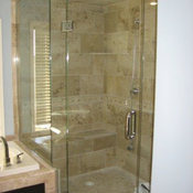 Framless Return Shower Doors with Knee Walls