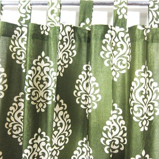 Mogul Interior - Patterned Curtains Luxurious Drapes Drapery Window Panels Pair Tab Top India, 48 - Our Printed Sari curtains actually gives a great impact to get the luxurious look of a room design and ideal for bedrooms, living rooms , home theaters etc.