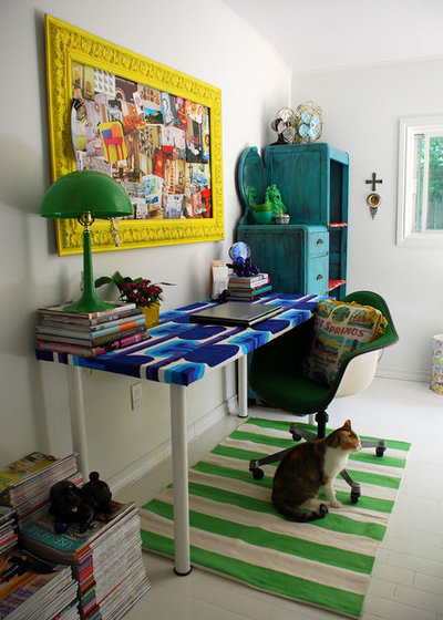 Eclectic Home Office & Library by Desire to Inspire