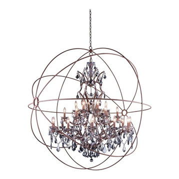 Elegant Lighting Geneva 25 Light Rustic Intent Pendant Chandelier Elegant Lighting Geneva 25 Light Rustic Intent Pendant Chandelier