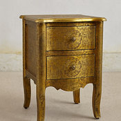 Hand-Embossed Nightstand, Brown