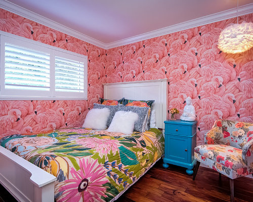 Tropical Pink Bedroom Design Ideas, Remodels & Photos | Houzz