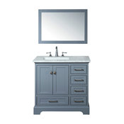 Newport Bathroom Vanity With Mirror, Gray, 36", Single Sink