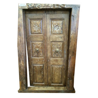 Mogul interior - Consigned 18C Antique Doors Architectural Rajasthani Doors Teak - Rich with history and detail these set of doors will accent beautifully any room.
