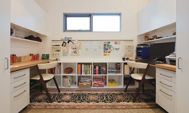 Contemporary Home Office & Library by Kristie Paul