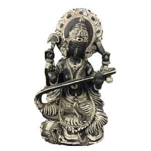 Mogulinterior - Goddess Saraswati Hindu Religious Stone Statue Hand Carved Art Sculpture 8" - Saraswati, goddess of knowledge and the arts, embodies the wisdom of Devi. She is the river of consciousness that enlivens creation; she is the dawn-goddess whose rays dispel the darkness of ignorance.Without her there is only chaos and confusion.To realize her one must go beyond the pleasures of the senses and rejoice in the serenity of the spirit.
