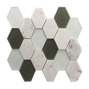 Anthracite GeoHex 12"x13 Interlocking Mosaic Blend