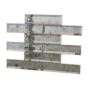 2"x8" Beveled Edge Mirror Tile, Set Of 4 Sq Ft, Antique
