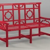 Wrought Iron Mandarin Bench Settee by The Well Appointed House