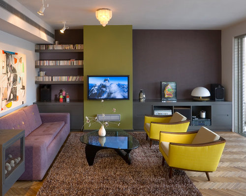 aubergine colour living room